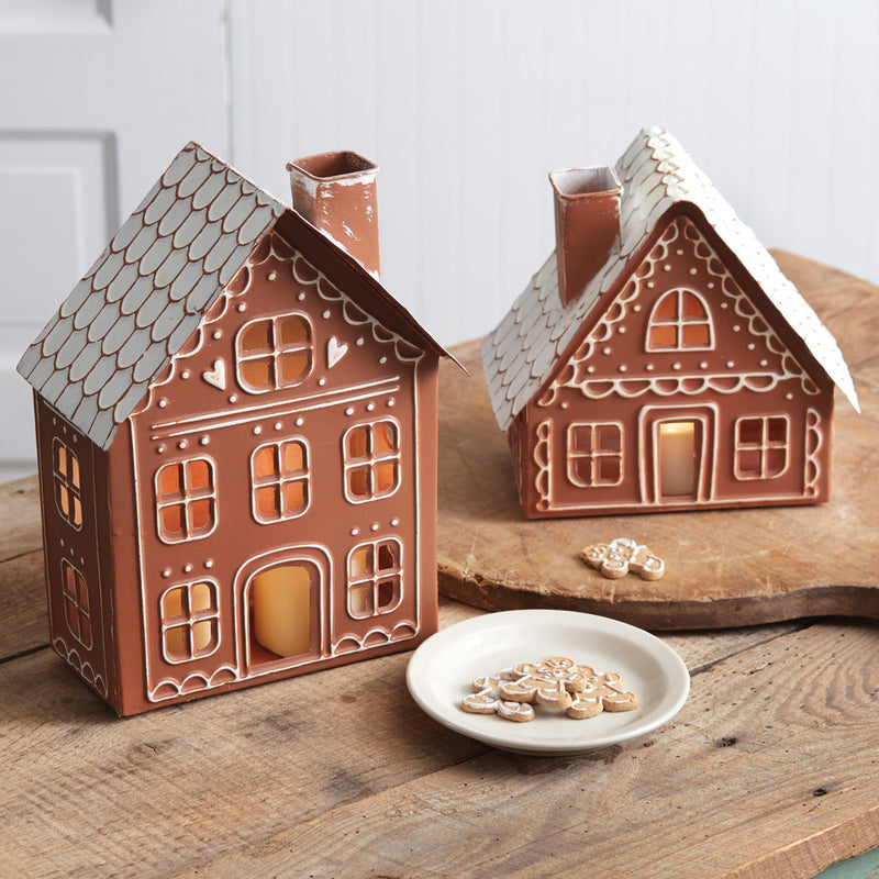 Gingerbread Cottage Metal Candleholder