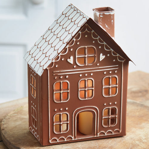 Gingerbread Manor Metal Candleholder