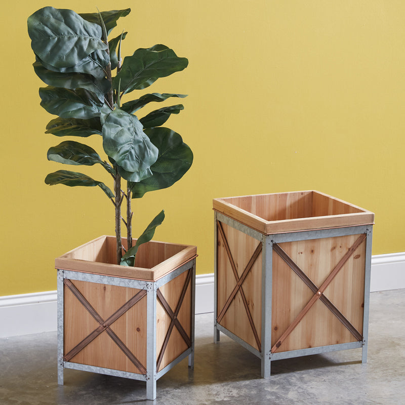 Wood Planter Box Set of 2