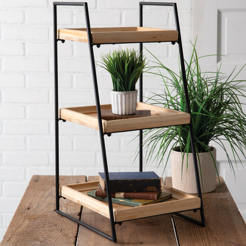 Three-Tier Leaning Display Shelf