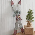 Galvanized Skis Wall Decor