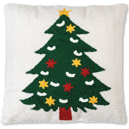 Christmas Tree Hooked Cotton Throw Pillow