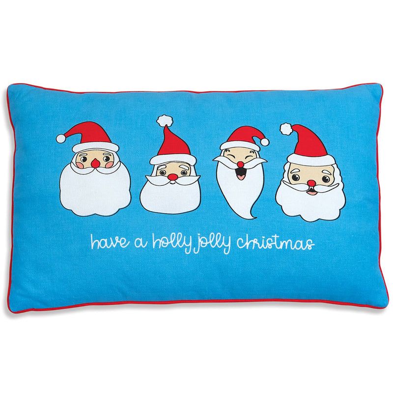 Four Santa's Lumbar Pillow