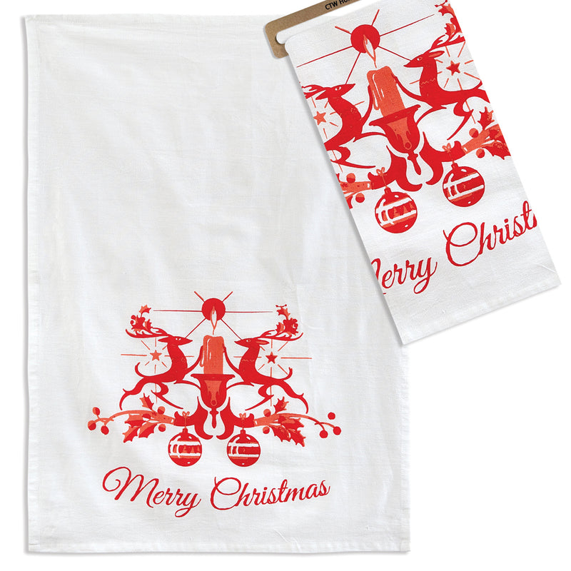 Merry Christmas Tea Towel  Set of 4