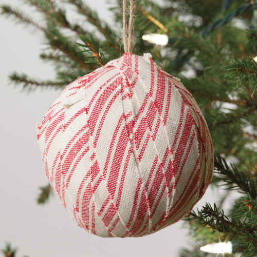 Candy Cane Striped Fabric Ornament