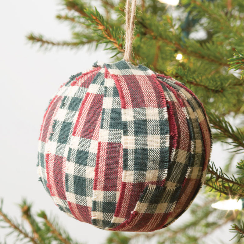 Denver Plaid Fabric Ornament