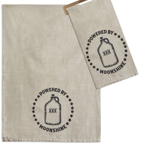 Powered By Moonshine Tea Towel Set of 4