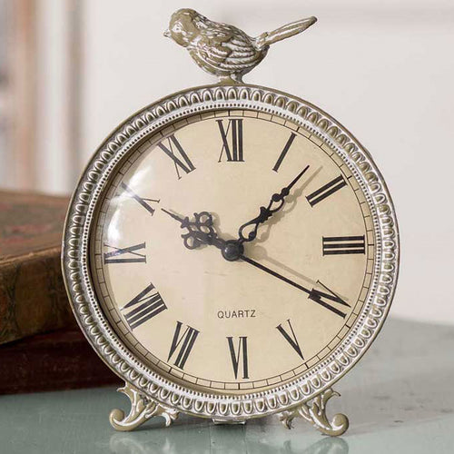 Perched Songbird Tabletop Clock