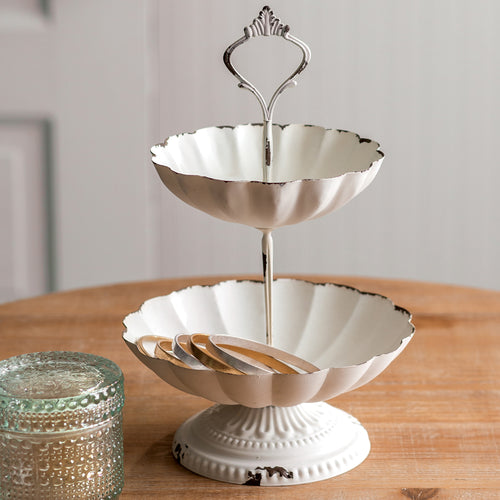 Mini Two-Tier Scalloped Tray