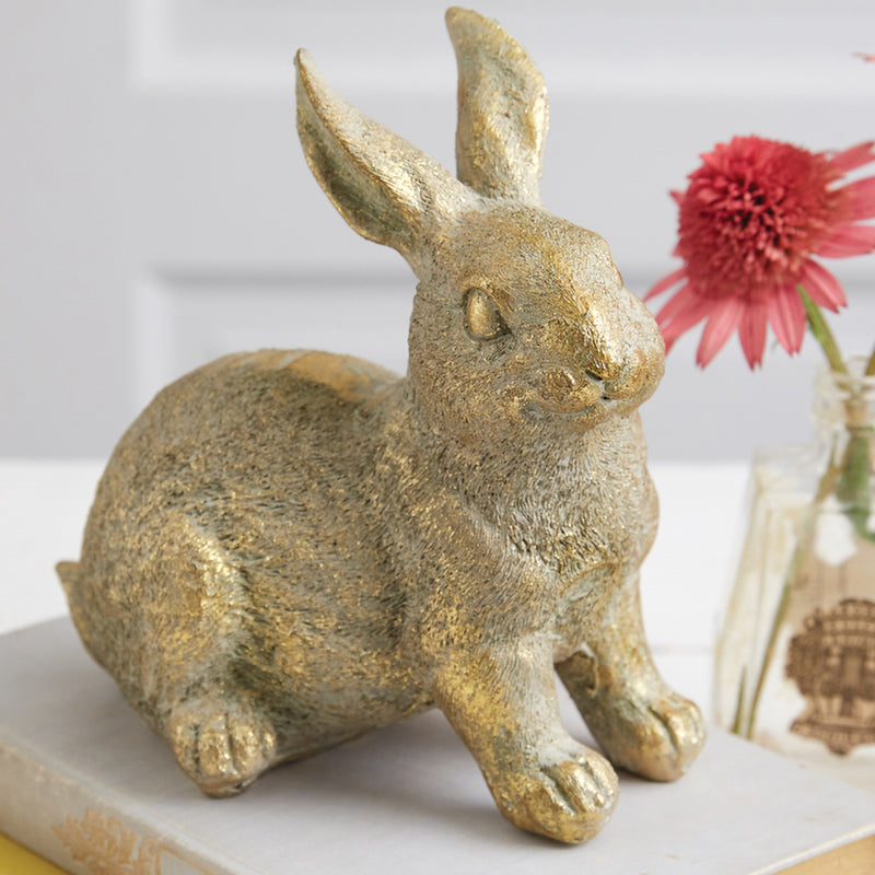 Gold Rabbit Sculpture