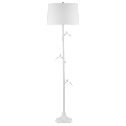 Currey & Co Piaf White Floor Lamp