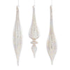 Champagne Jeweled Glass Drop Ornament Set of 6