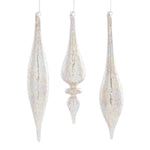 Champagne Jeweled Glass Drop Ornament Set of 6