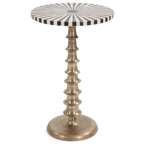 Antique Brass with Bone Top Martini Table