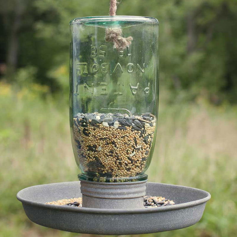 Hanging Mason Jar Birdfeeder