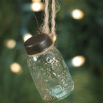 Glass Mini Mason Jar Hanging Christmas Ornament Set of 6