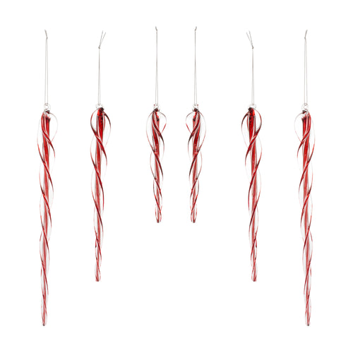 Spiral Icicle Drop Ornament Set of 6