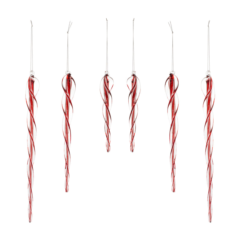 Spiral Icicle Drop Ornament Set of 6