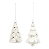 White Frosted Pine Tree Ornament Set of 6