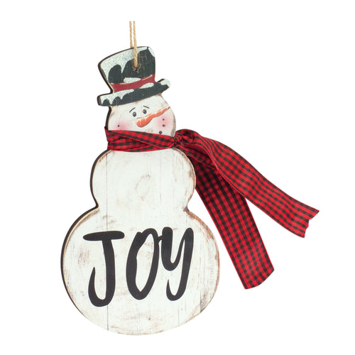 Metal Snowman Sentiment Ornament Set of 6