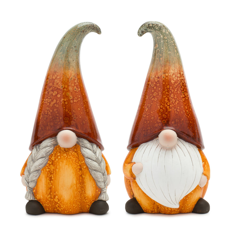 Terra Cotta Pumpkin Gnome Set of 2