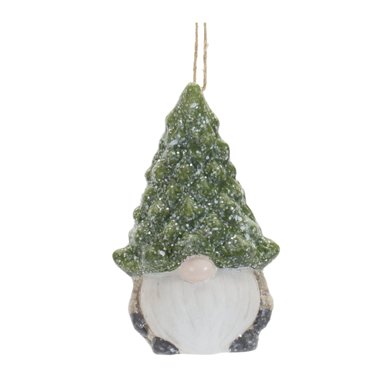 Gnome with Pine Tree Hat Ornament Set of 2