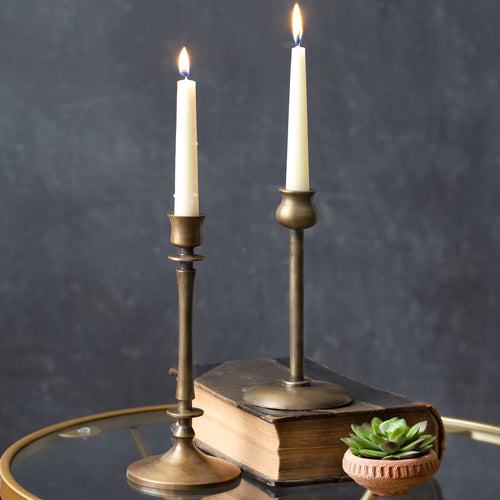 Brass Taper Candle Holder Set of 2