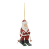 Santa on Skis Ornament Set of 6