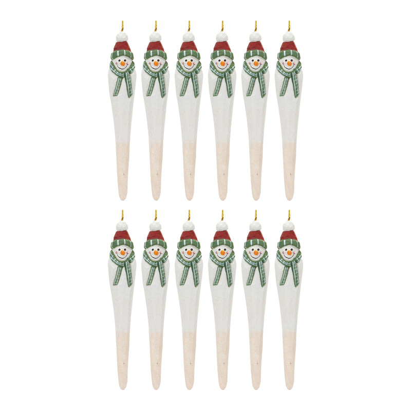 Snowman Drop Ornament Set of 12