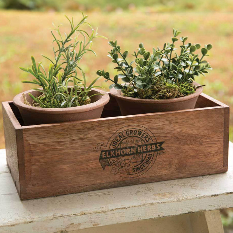 Elkhorn Herbs Planter with Two Pots