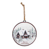 Woodland Winter Cabin Disc Ornament Set of 12