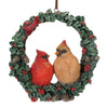 Cardinal Bird Couple Wreath Ornament Set of 4