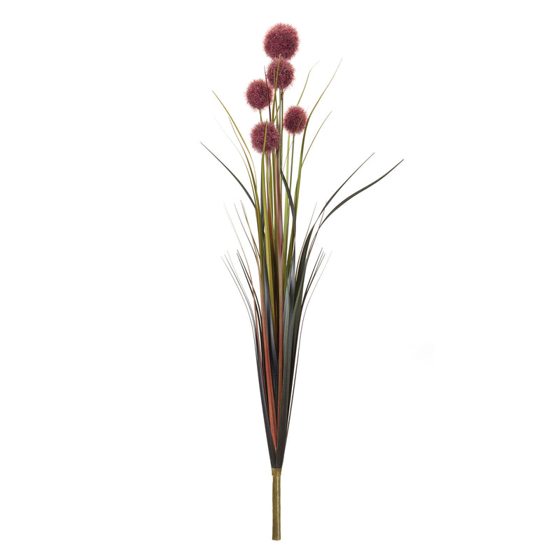 Burgandy Allium Grass Faux Plant Stem Set of 6