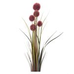 Burgandy Allium Grass Faux Plant Stem Set of 6