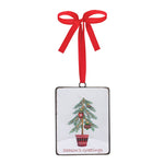 Seasons Greetings Pine Tree Ornament Set of 12