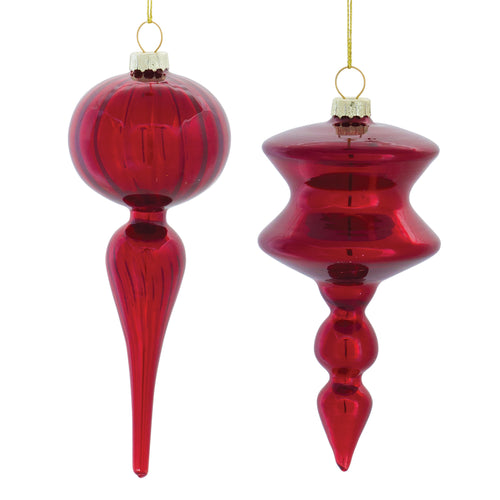 Glass Finial Drop Ornament Set of 12