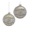 Snowflake Mercury Glass Ball Ornament Set of 6