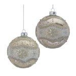 Snowflake Mercury Glass Ball Ornament Set of 6