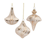 Ribbed Swirl Glass Ornament Set of 6