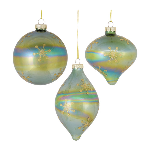 Irredescent Glass Snowflake Ornament Set of 6