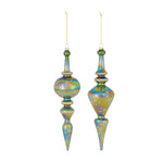 Irredescent Glass Finial Drop Ornament Set of 6