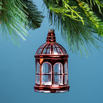 Glittered Glass Lantern Ornament Set of 6