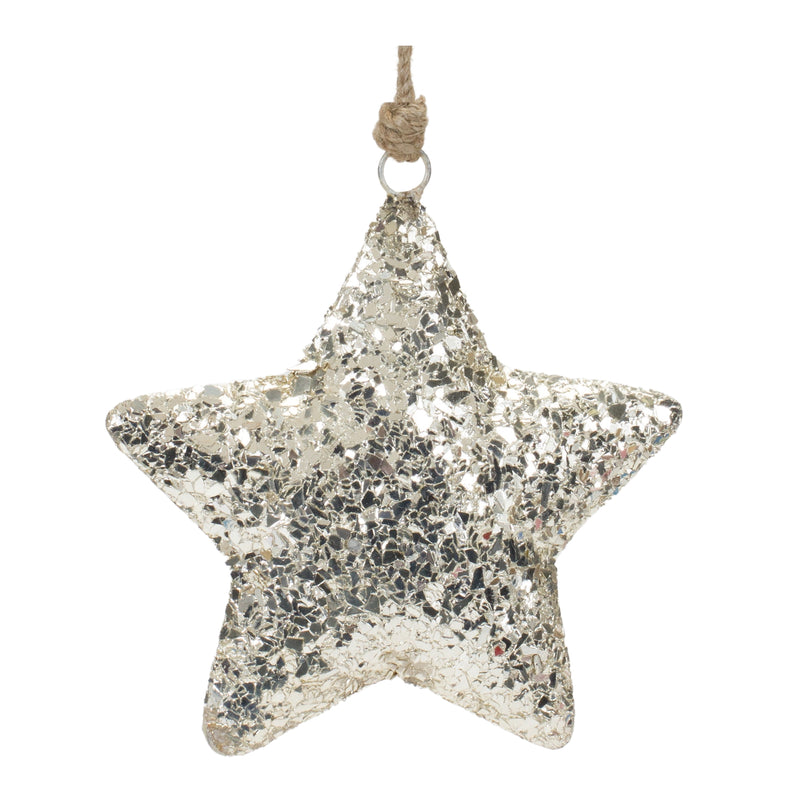 Mosaic Metal Star Ornament Set of 4