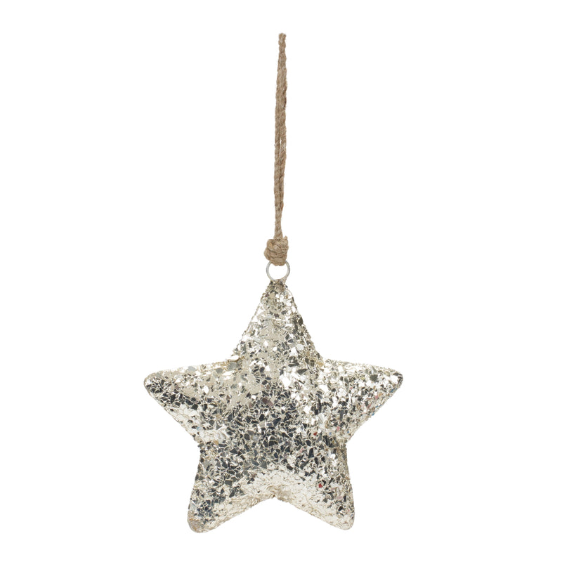 Mosaic Metal Star Ornament Set of 4