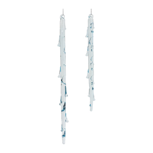 Melted Glass Icicle Drop Ornament Set of 6