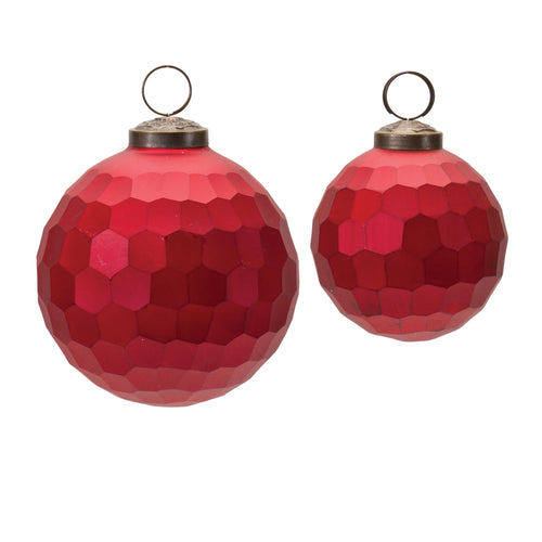 Hammered Glass Ball Ornament Set of 4