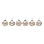 Harlequin Etched Glass Ball Ornament Set of 6