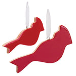 Glass Cardinal Bird Ornament Set of 6