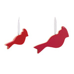 Glass Cardinal Bird Ornament Set of 6