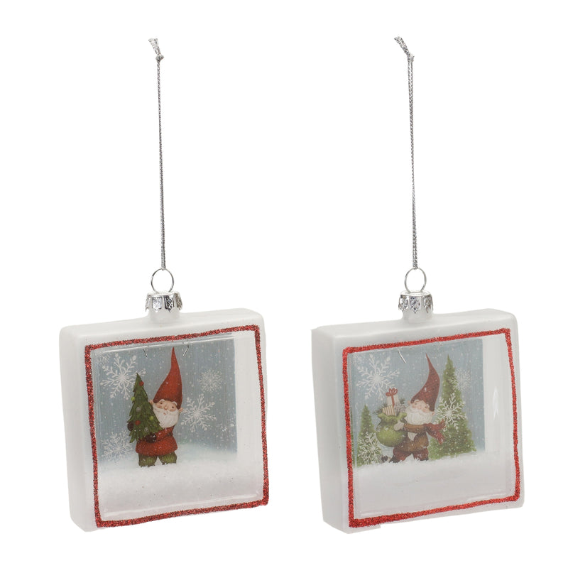 Gnome Shadow Box Ornament Set of 6